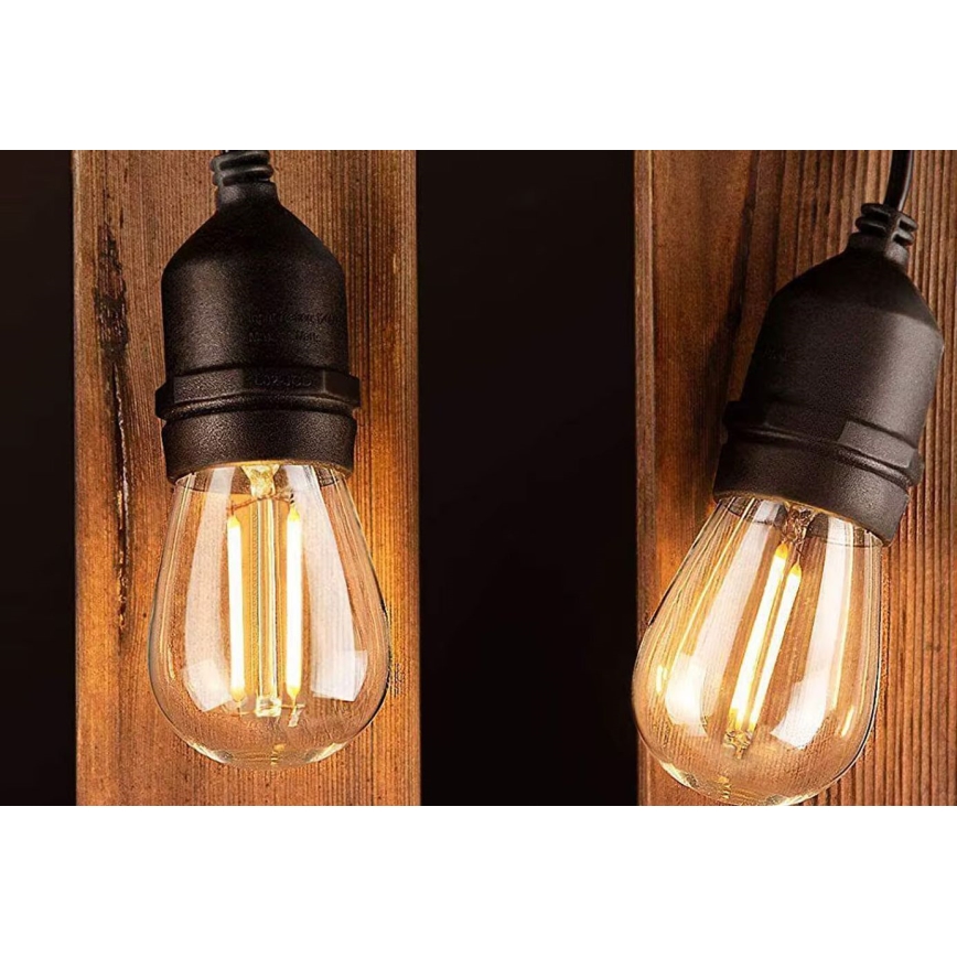 LED Zunanja dekorativna veriga 10xE27/1W/230V 10 m IP65 črna
