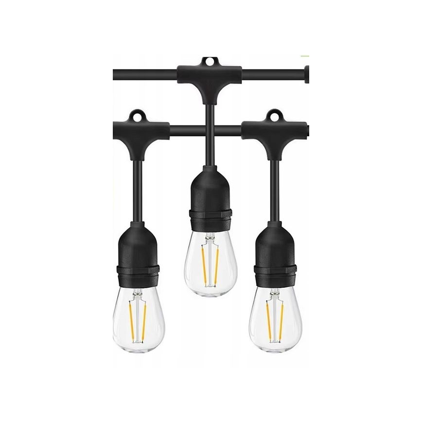 LED Zunanja dekorativna veriga 10xE27/1W/230V 10 m IP65 črna