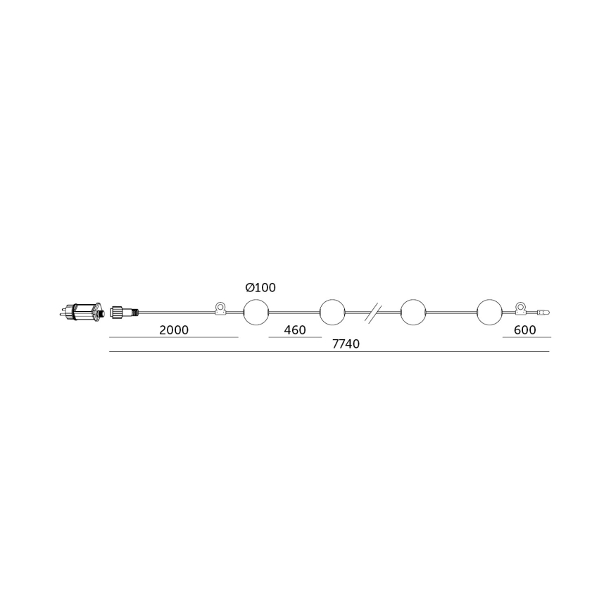 LED Zunanja dekorativna veriga 10xLED/0,8W/230V IP67 2500K 7,7 m