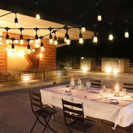 LED Zunanja dekorativna veriga 15xE27/1W/230V 15 m IP65 črna