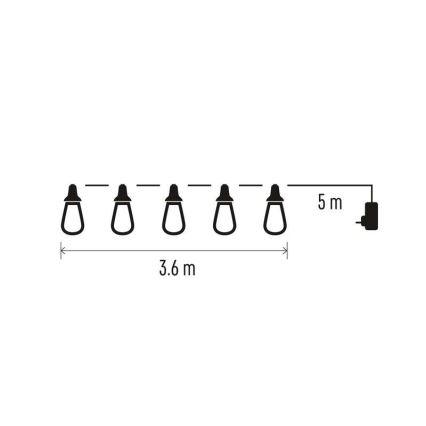 LED Zunanja dekorativna veriga 16xLED 8,6m IP44 hladna bela