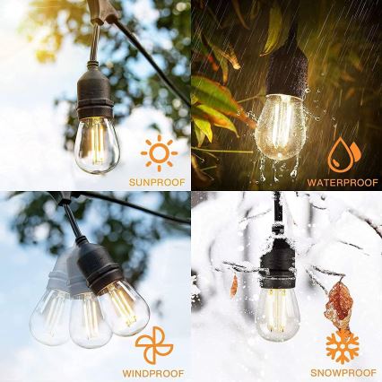 LED Zunanja dekorativna veriga 20xE27/1W/230V 10 m IP65 črna