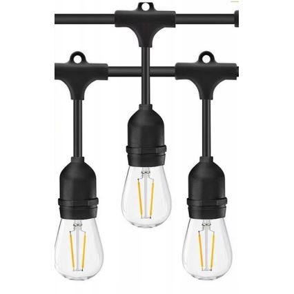 LED Zunanja dekorativna veriga 20xE27/1W/230V 10 m IP65 črna