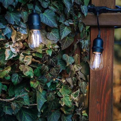 LED zunanja dekorativna veriga 30xE27/1W/230V 16,44 m IP44 črna