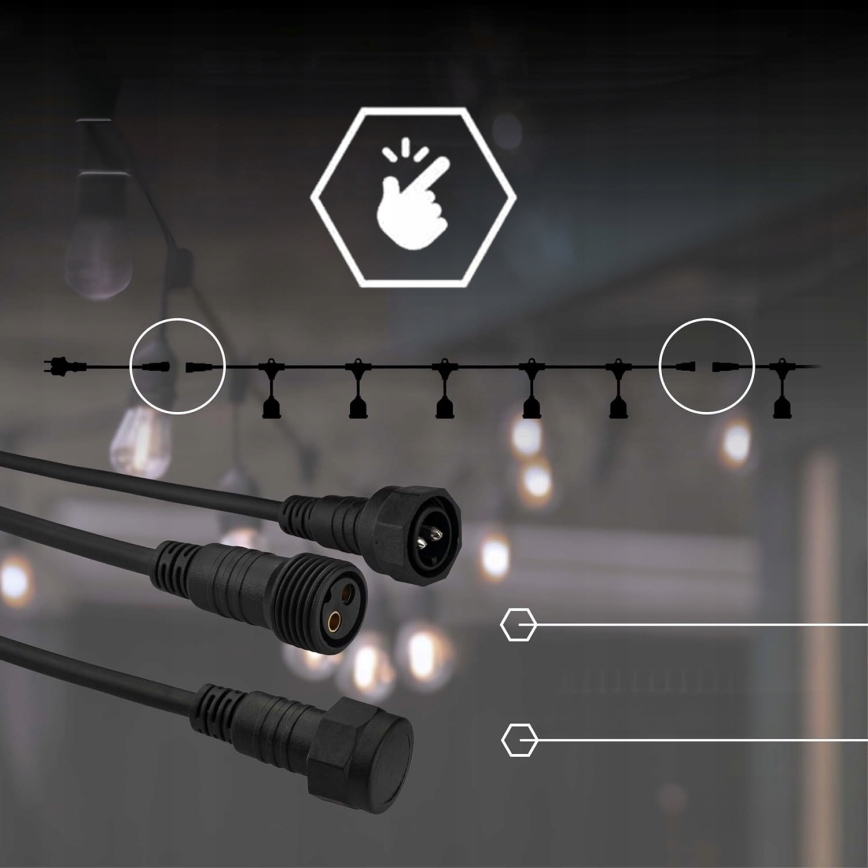 LED zunanja dekorativna veriga 30xE27/1W/230V 16,44 m IP44 črna