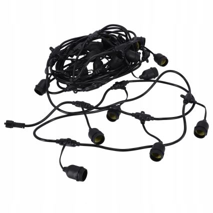 LED zunanja dekorativna veriga 30xE27/1W/230V 16,44 m IP44 črna