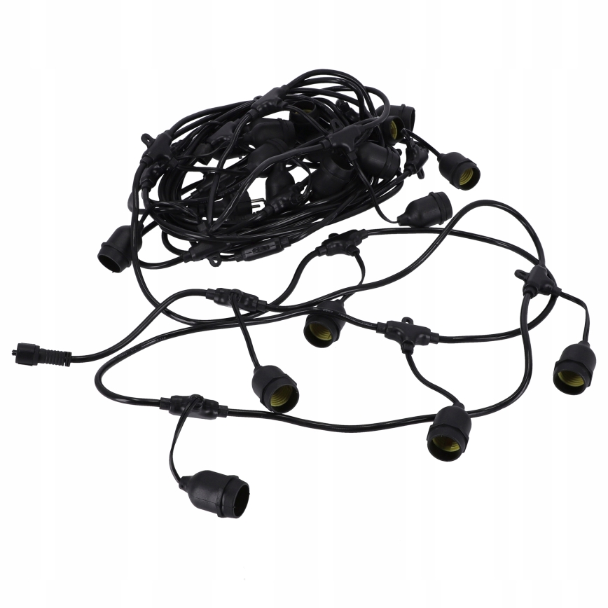 LED zunanja dekorativna veriga 30xE27/1W/230V 16,44 m IP44 črna