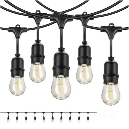 LED Zunanja dekorativna veriga BAJA ST64 10xE27/1W/230V 10,9m IP44 topla bela