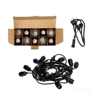 LED Zunanja dekorativna veriga BAJA ST64 10xE27/1W/230V 10,9m IP44 topla bela