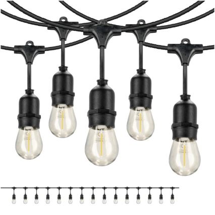 LED Zunanja dekorativna veriga BAJA ST64 15xE27/1W/230V 15,9m IP44 topla bela