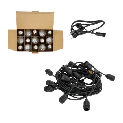 LED Zunanja dekorativna veriga BAJA ST64 15xE27/1W/230V 15,9m IP44 topla bela