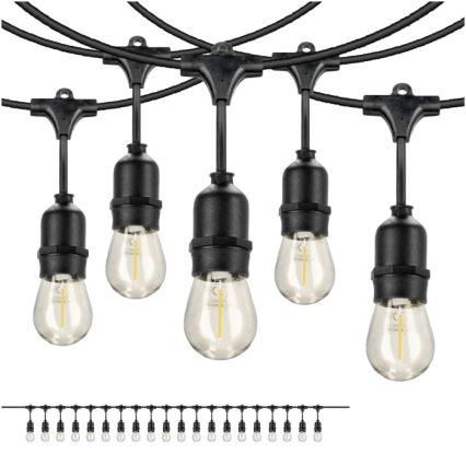 LED Zunanja dekorativna veriga BAJA ST64 20xE27/1W/230V 10,9m IP44 topla bela