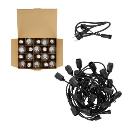 LED Zunanja dekorativna veriga BAJA ST64 20xE27/1W/230V 10,9m IP44 topla bela