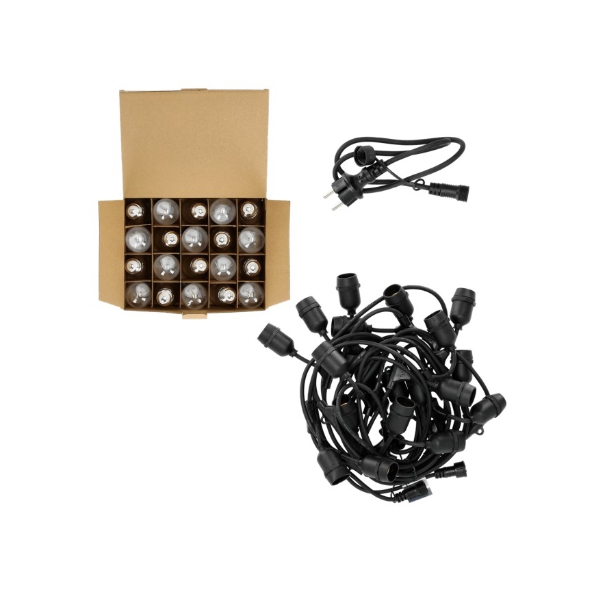 LED Zunanja dekorativna veriga BAJA ST64 20xE27/1W/230V 10,9m IP44 topla bela