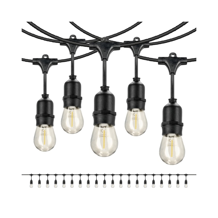 LED Zunanja dekorativna veriga BAJA ST64 20xE27/1W/230V 20,9m IP44 topla bela