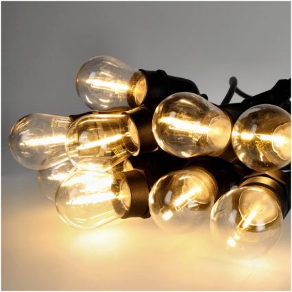 LED Zunanja dekorativna veriga BAJA ST64 20xE27/1W/230V 20,9m IP44 topla bela