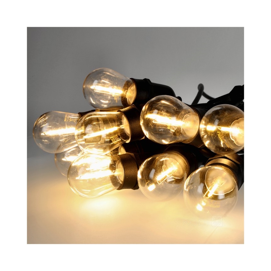 LED Zunanja dekorativna veriga BAJA ST64 20xE27/1W/230V 20,9m IP44 topla bela