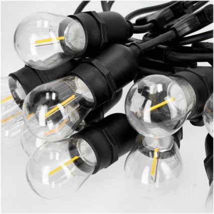 LED Zunanja dekorativna veriga BAJA ST64 20xE27/1W/230V 20,9m IP44 topla bela