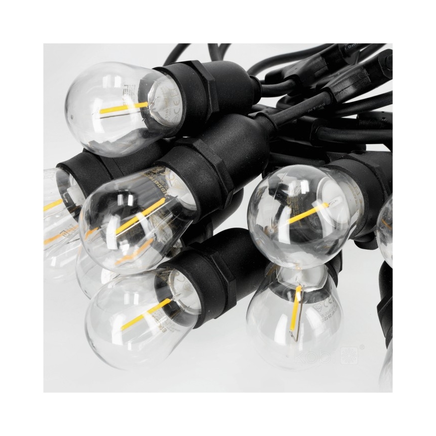 LED Zunanja dekorativna veriga BAJA ST64 20xE27/1W/230V 20,9m IP44 topla bela