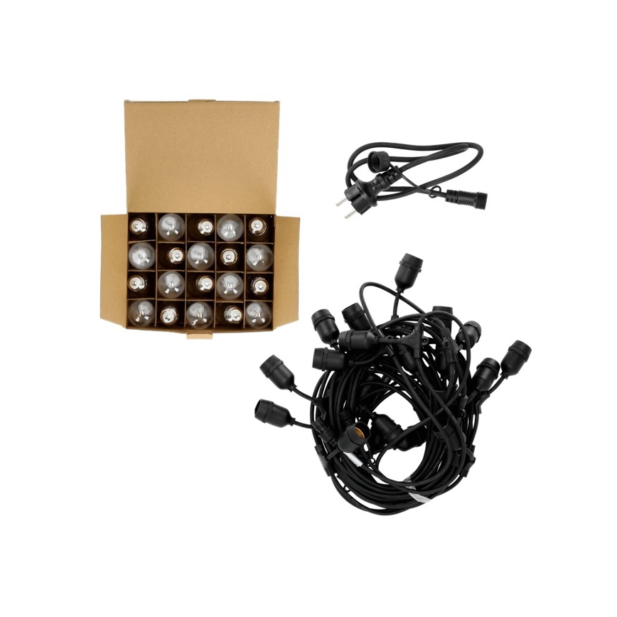 LED Zunanja dekorativna veriga BAJA ST64 20xE27/1W/230V 20,9m IP44 topla bela