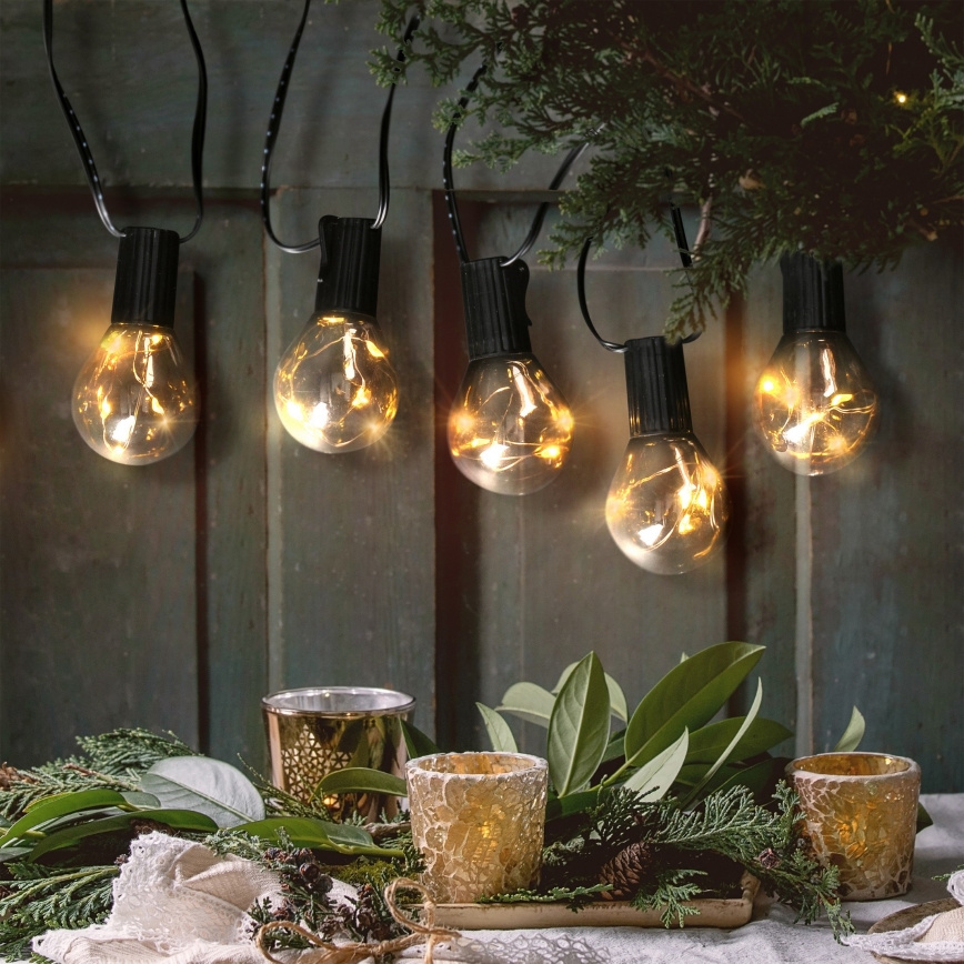 LED Zunanja dekorativna veriga GARLAND 10xLED/3xAA 3m IP44 topla bela