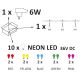 LED Zunanja dekorativna veriga PARTY NEON 7,6 m 10xE27/0,6W/36V IP44