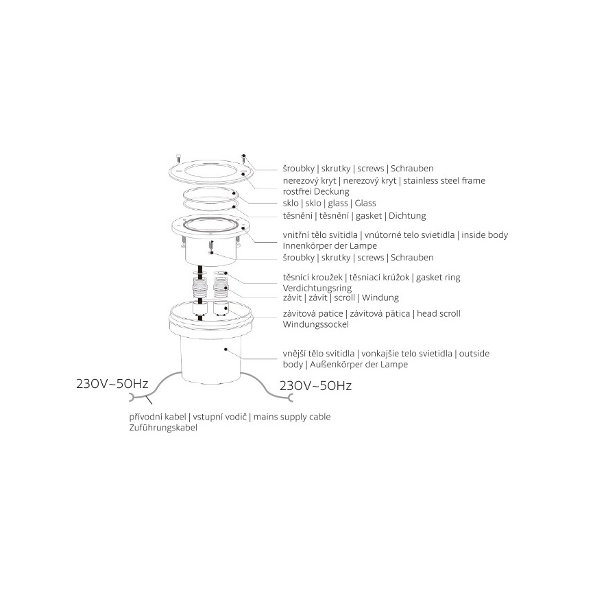 LED Zunanja dovozna svetilka ROAD LED/0,5W/230V IP67 3000K