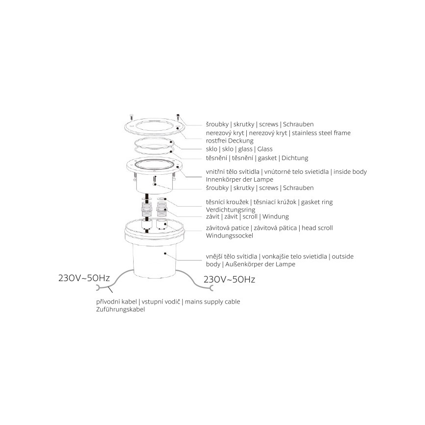 LED Zunanja dovozna svetilka ROAD LED/0,5W/230V IP67 6000K