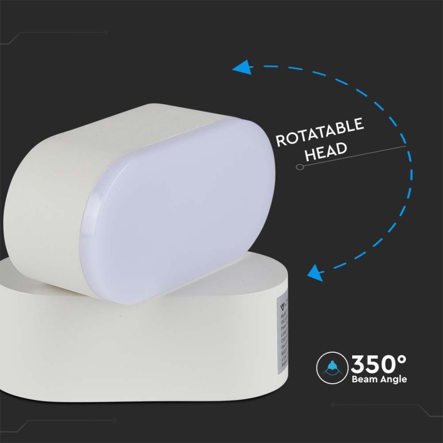 LED Zunanja fleksibilna stenska svetilka LED/5W/230V 3000K IP65 bela