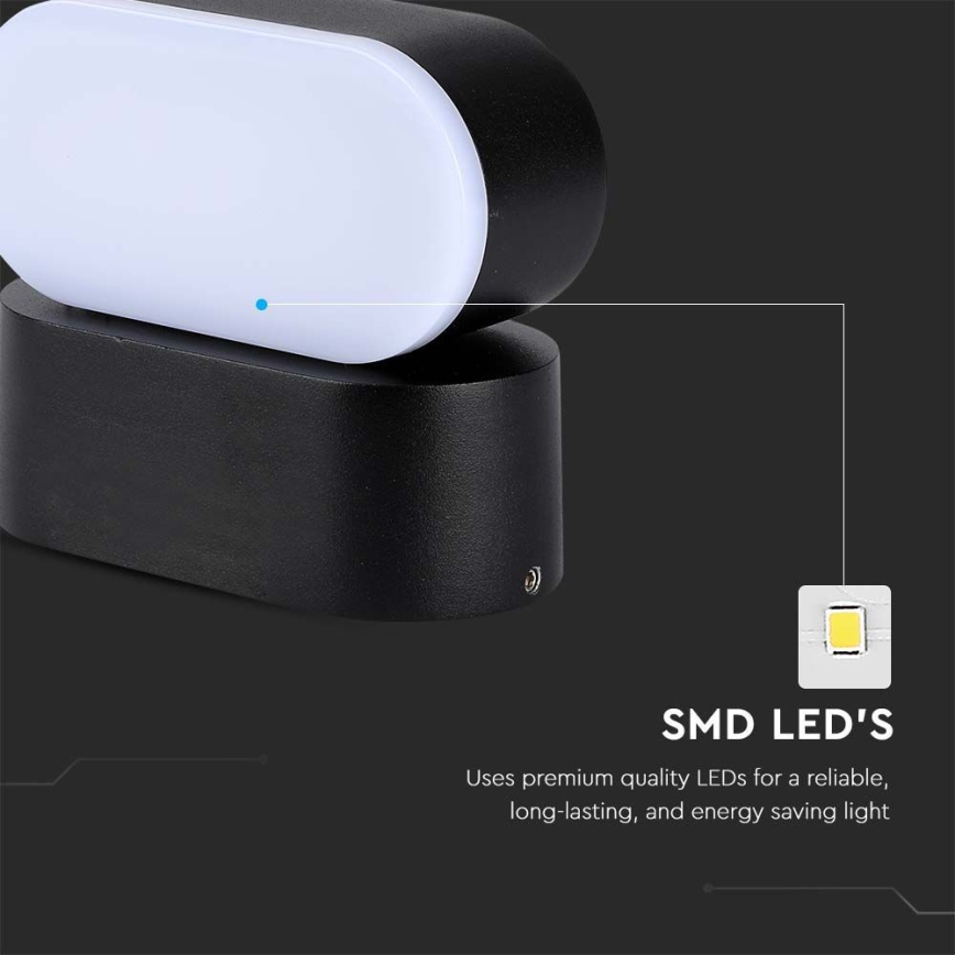 LED Zunanja fleksibilna stenska svetilka LED/5W/230V 3000K IP65 črna