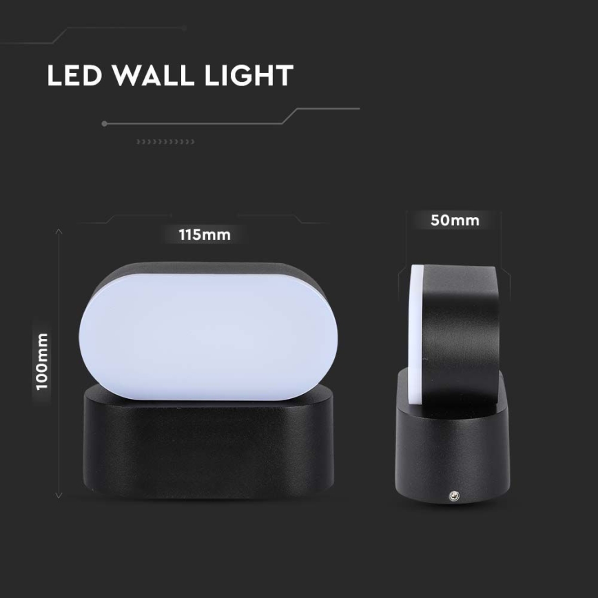 LED Zunanja fleksibilna stenska svetilka LED/5W/230V 3000K IP65 črna