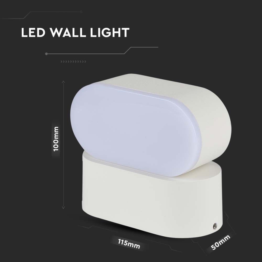 LED Zunanja fleksibilna stenska svetilka LED/5W/230V 4000K IP65 bela