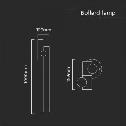 LED Zunanja fleksibilna svetilka LED/4W/230V 3000K IP44 100 cm črna