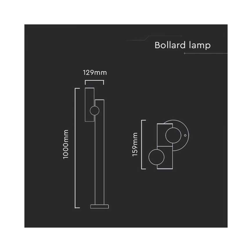 LED Zunanja fleksibilna svetilka LED/4W/230V 4000K IP44 100 cm črna