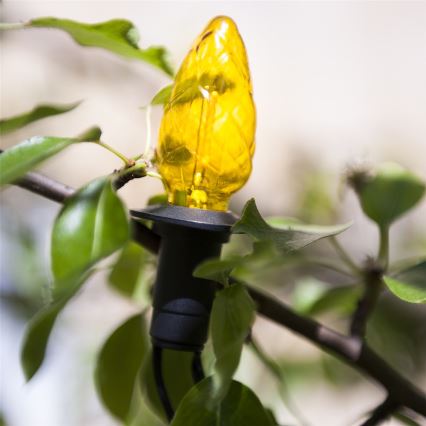 LED zunanja girlanda CONE FILAMENT 20xE10 19 m barvna/toplo bela IP44, Izdelano v EU