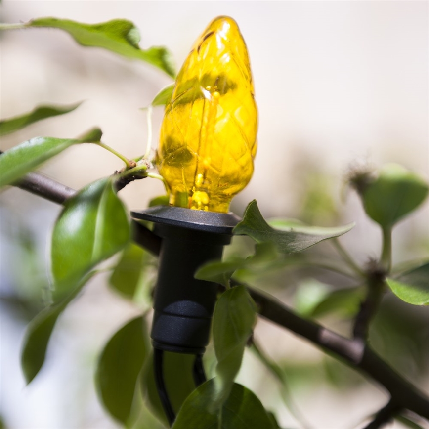 LED zunanja girlanda CONE FILAMENT 20xE10 19 m barvna/toplo bela IP44, Izdelano v EU