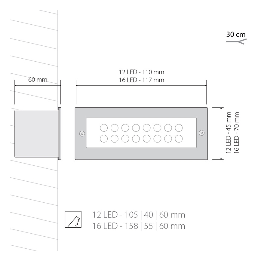 LED Zunanja razsvetljava 1x12LED/1W/230V IP54