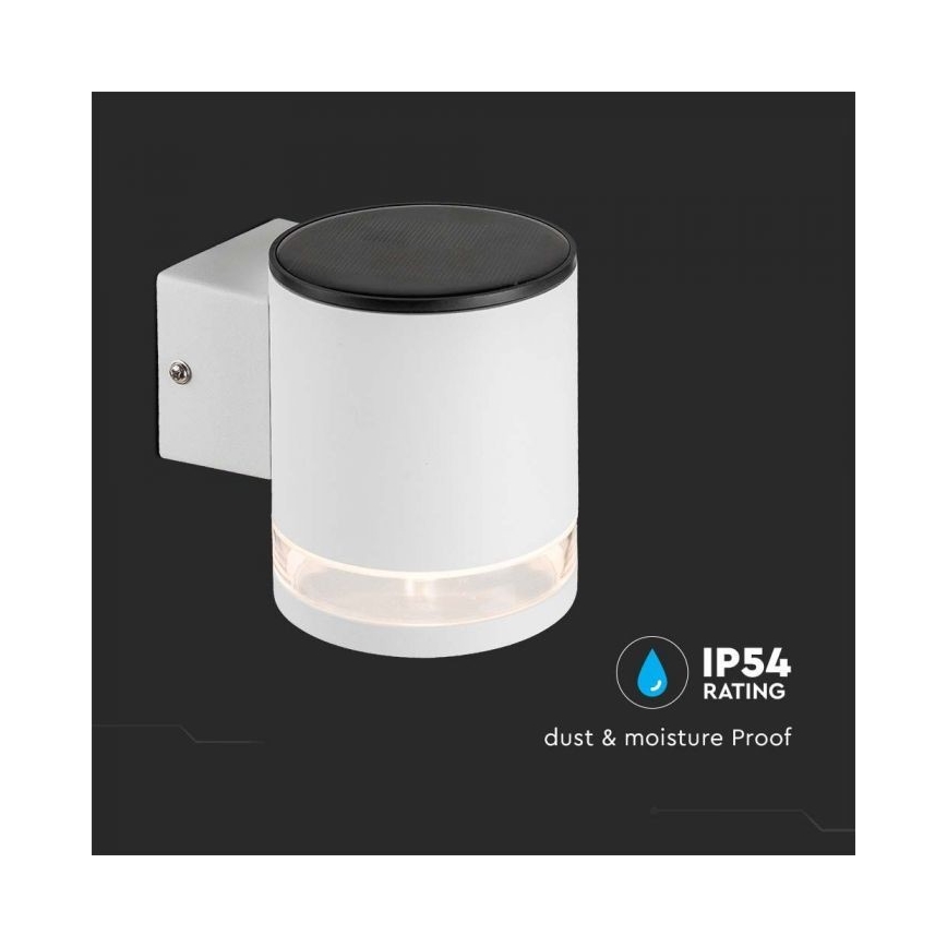 LED Zunanja solarna stenska svetilka LED/1W/3,7V 3000K IP54 bela