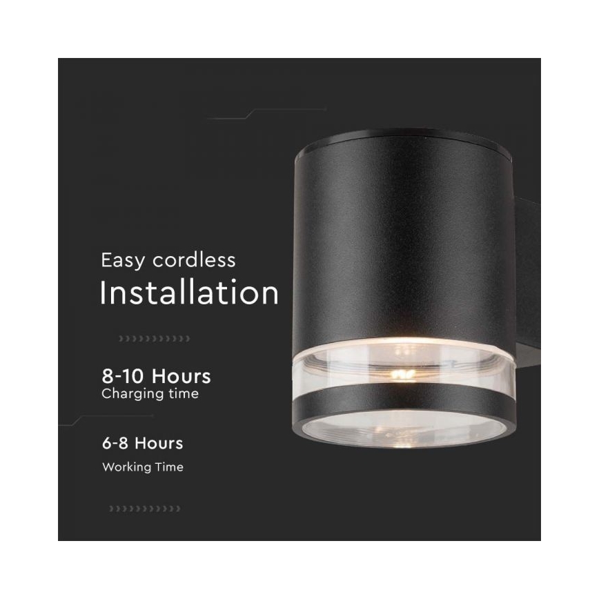 LED Zunanja solarna stenska svetilka LED/1W/3,7V 3000K IP54 črna
