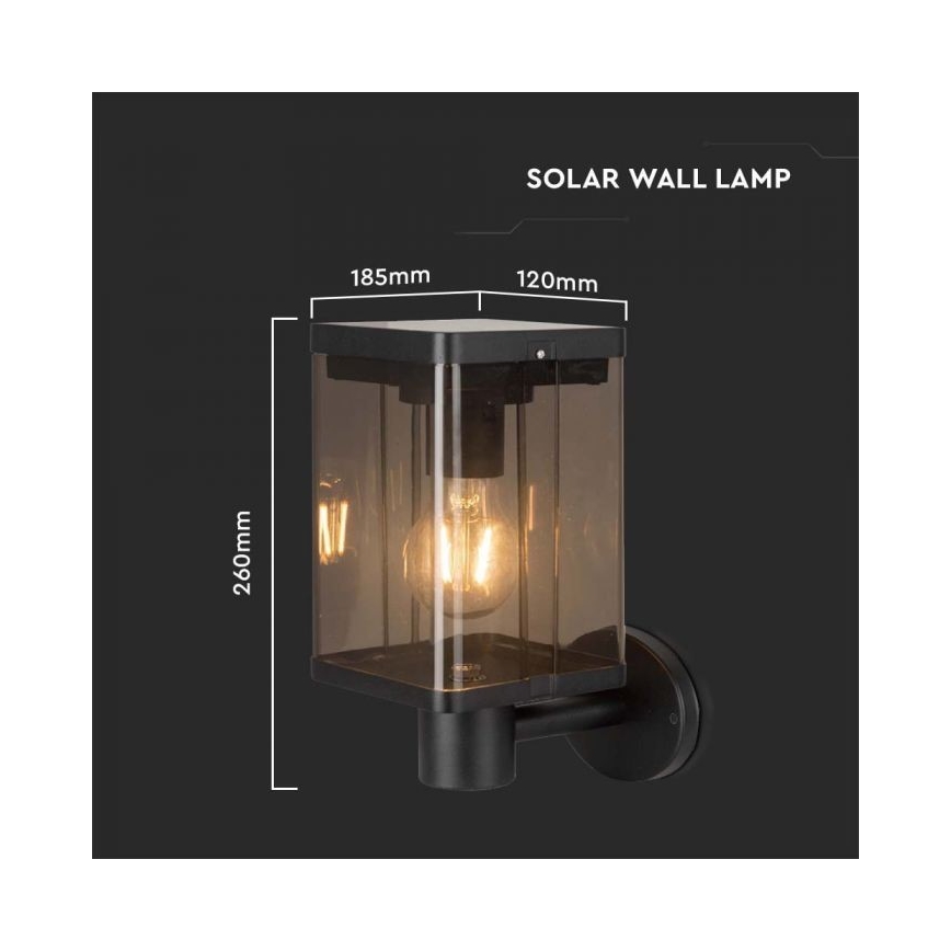 LED Zunanja solarna stenska svetilka s senzorjem LED/2,5W/3,7V 3000K IP54 2000 mAh