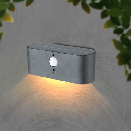 LED Zunanja solarna stenska svetilka s senzorjem LED/2,5W/3,7V 3000K IP54 2000 mAh