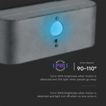 LED Zunanja solarna stenska svetilka s senzorjem LED/2,5W/3,7V 3000K IP54 2000 mAh