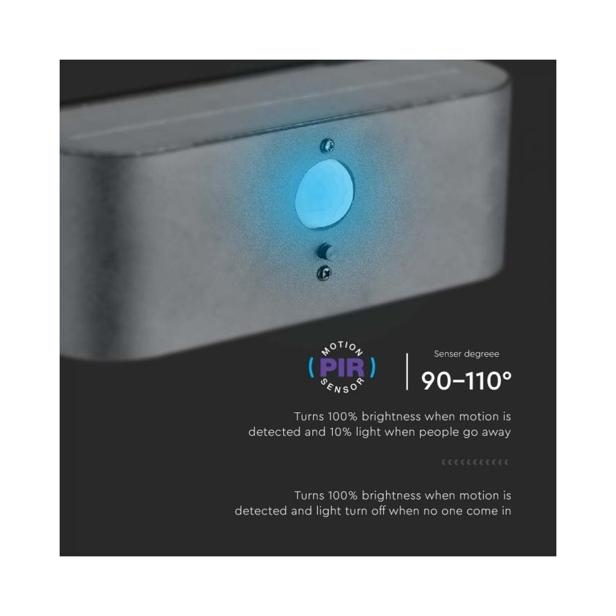 LED Zunanja solarna stenska svetilka s senzorjem LED/2,5W/3,7V 3000K IP54 2000 mAh