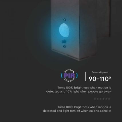 LED Zunanja solarna stenska svetilka s senzorjem LED/5,5W/3,7V 3000K IP54 2000 mAh