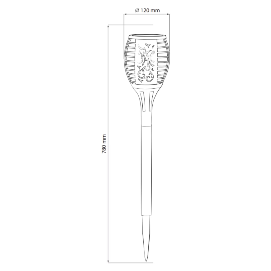 LED Zunanja solarna svetilka FUEGO BIG LED/1,2V IP44
