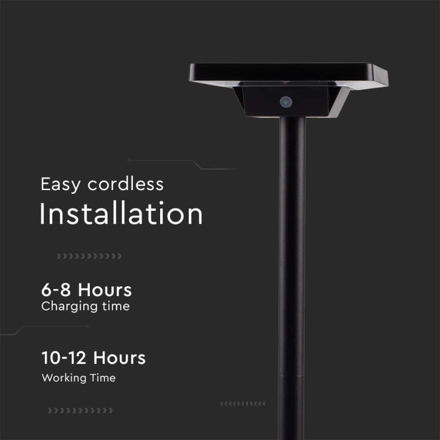LED Zunanja solarna svetilka 2v1 LED/2W/3,7V IP65 3000/4000/6500K 2600 mAh