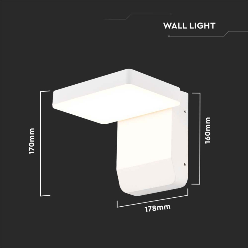 LED Zunanja stenska fleksibilna svetilka LED/17W/230V IP65 3000K bela