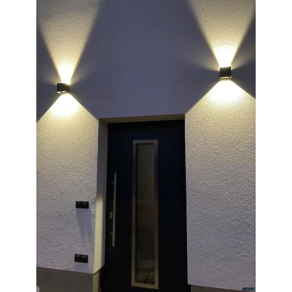 LED Zunanja stenska svetilka 2xLED/3W/230V IP54 antracit