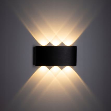 LED Zunanja stenska svetilka ARROW 6xLED/1W/230V IP54 črna