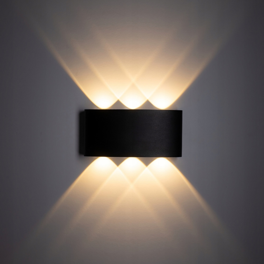 LED Zunanja stenska svetilka ARROW 6xLED/1W/230V IP54 črna